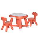 Set Tavolino con 2 Sedie per Bambini con Piano Lavagnetta Bianca   Rosso
