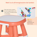 Set Tavolino con 2 Sedie per Bambini con Piano Lavagnetta Bianca   Rosso