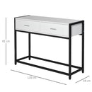 Consolle Fissa 120x34x81 cm in Truciolare e Acciaio  Bianco e Nero