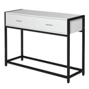 Consolle Fissa 120x34x81 cm in Truciolare e Acciaio  Bianco e Nero