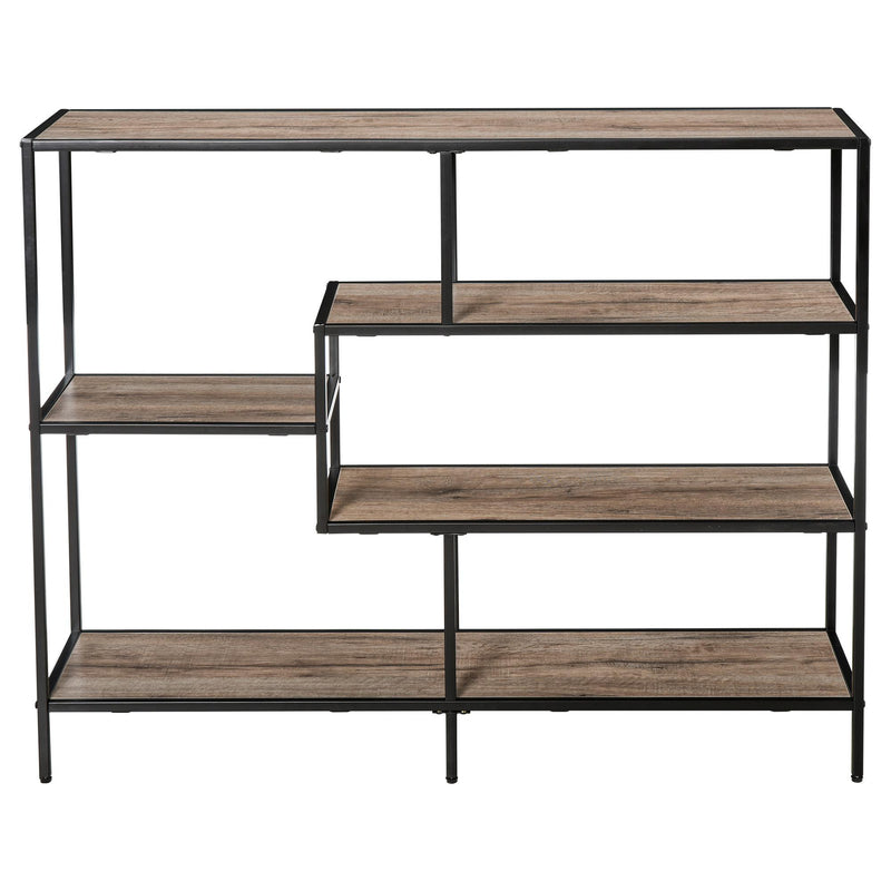 Libreria Scaffale 5 Ripiani 120x32x95 cm in Legno e Metallo  Nero