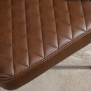 Set 2 Sedie Imbottite 58,5x59x81 cm in Similpelle e Acciaio  Marrone