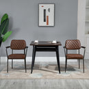 Set 2 Sedie Imbottite 58,5x59x81 cm in Similpelle e Acciaio  Marrone