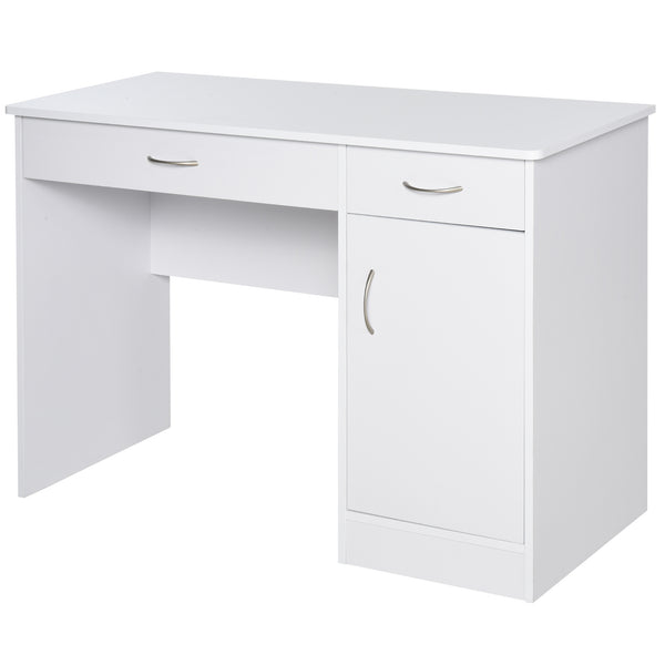 acquista Scrivania da Ufficio Porta PC 2 Cassetti 1 Anta 111x48x75,8 cm in Legno  Bianco