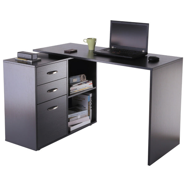 acquista Scrivania da Ufficio ad Angolo Porta PC 117x83,5x76 cm in Legno  Nera