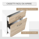 Scrivania da Ufficio Porta PC 137x55x92 cm in Legno MDF Legno Naturale e Bianco