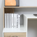 Scrivania da Ufficio Porta PC 137x55x92 cm in Legno MDF Legno Naturale e Bianco