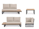 Set 4 Pezzi Salotto da Giardino con 2 Divani 1 Poltrona Angolare e Tavolino in Alluminio e PP Zelmar Antracite 