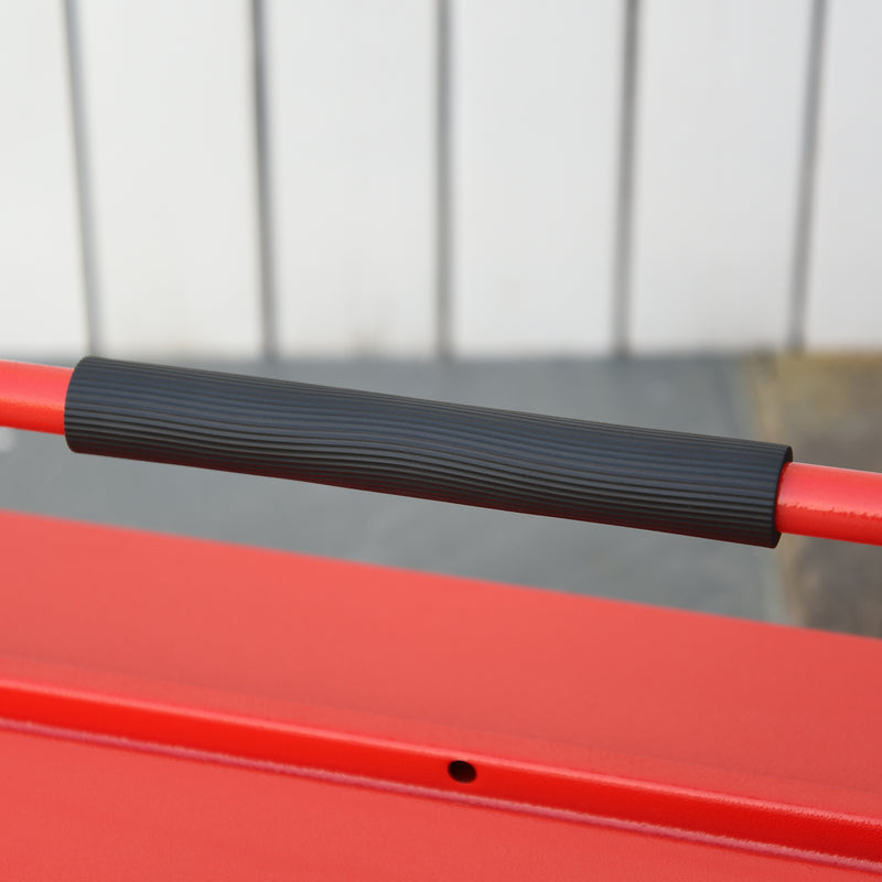 Cassetta Porta Attrezzi 5 Vassoi 3 Ripiani in Metallo Pieghevole  Rossa