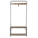 Appendiabiti Panchina per Ingresso con Scarpiera 80,5x30x170 cm in Acciaio e Truciolato  Rovere e Nero
