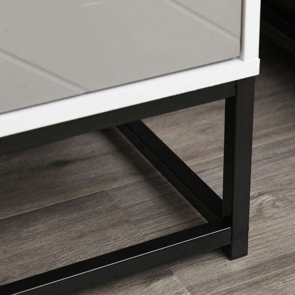 prezzo Cassettiera 4 Cassetti 80x40x79 cm in Metallo e Truciolato  Bianca e Grigia