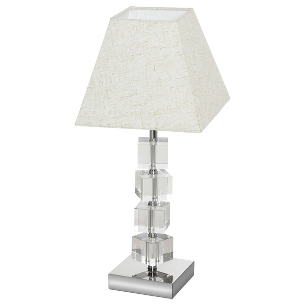 Lampada da Comodino Abat Jour con Paralume in Tessuto E14 20x20x47 cm  Crema prezzo