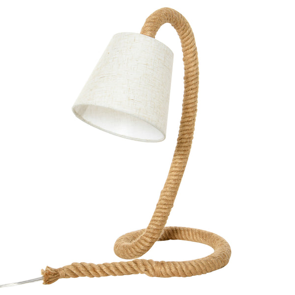 Lampada da Comodino Abat Jour con Paralume in Tessuto E14 29,5x21x43,5 cm  Beige prezzo