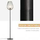 Lampada da Terra con Paralume in Metallo E27 Ø27,5x159 cm  Nera