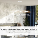 Lampadario a LED Moderno Sospeso Luce Fredda 6500K 90x9x9 cm  Argento