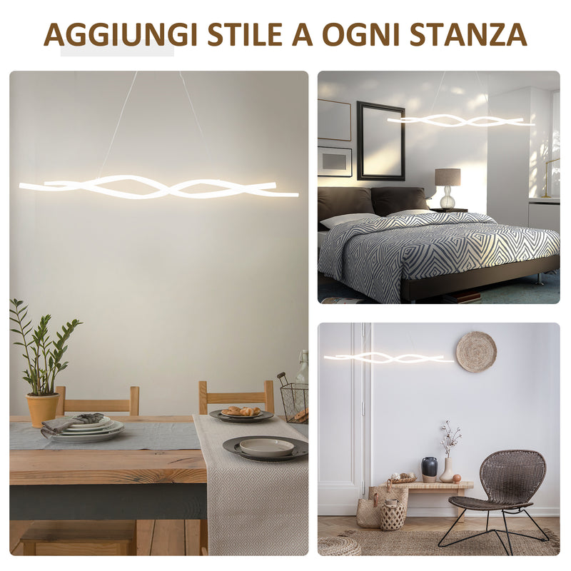 Lampadario a LED Moderno Sospeso Luce Fredda 6500K 90x9x9 cm  Argento