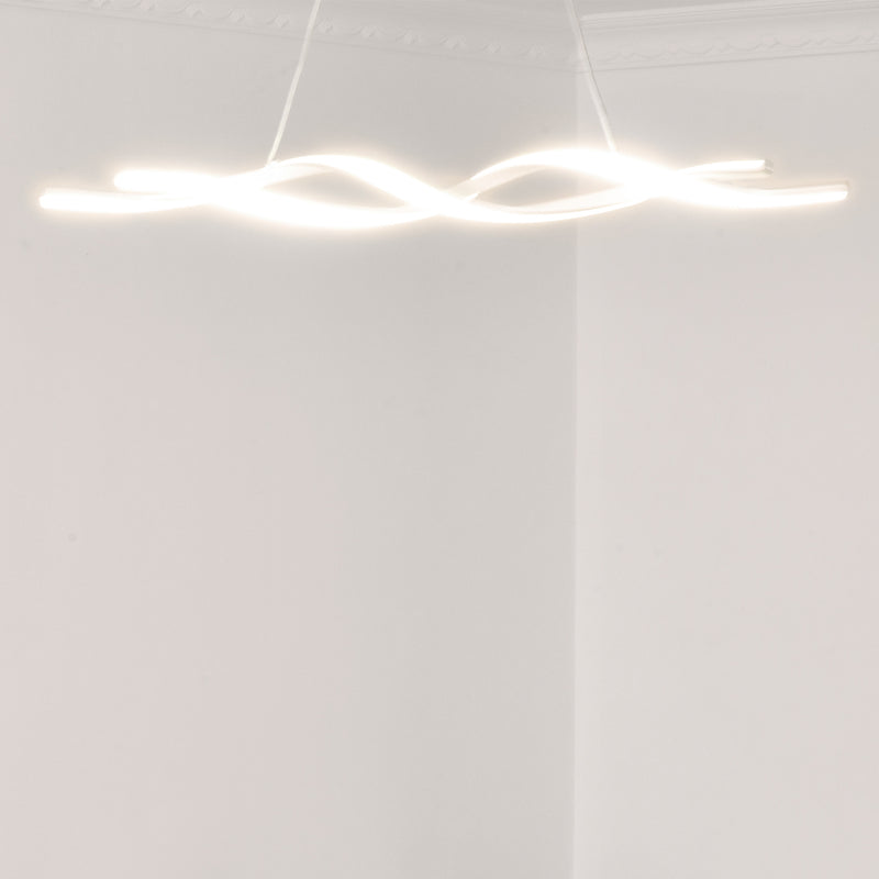 Lampadario a LED Moderno Sospeso Luce Fredda 6500K 90x9x9 cm  Argento