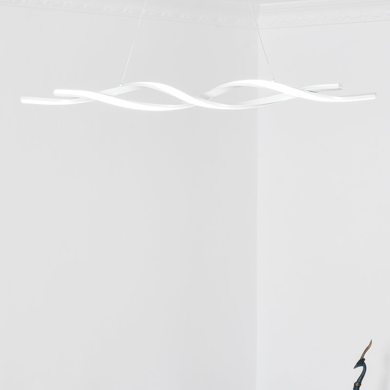 Lampadario a LED Moderno Sospeso Luce Fredda 6500K 90x9x9 cm  Argento