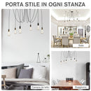 Lampadario a Soffitto Moderno a Sospensione 6 Luci E27 Ø34x16 cm  Nero