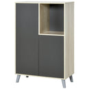 Mobile Libreria 2 Ante e Vano Aperto 80x40x120 cm  Grigio Scuro