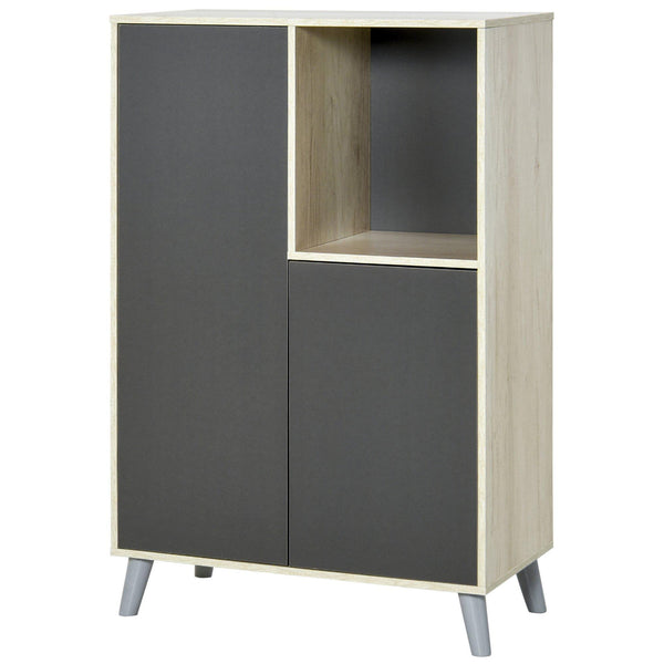 acquista Mobile Libreria 2 Ante e Vano Aperto 80x40x120 cm Grigio Scuro