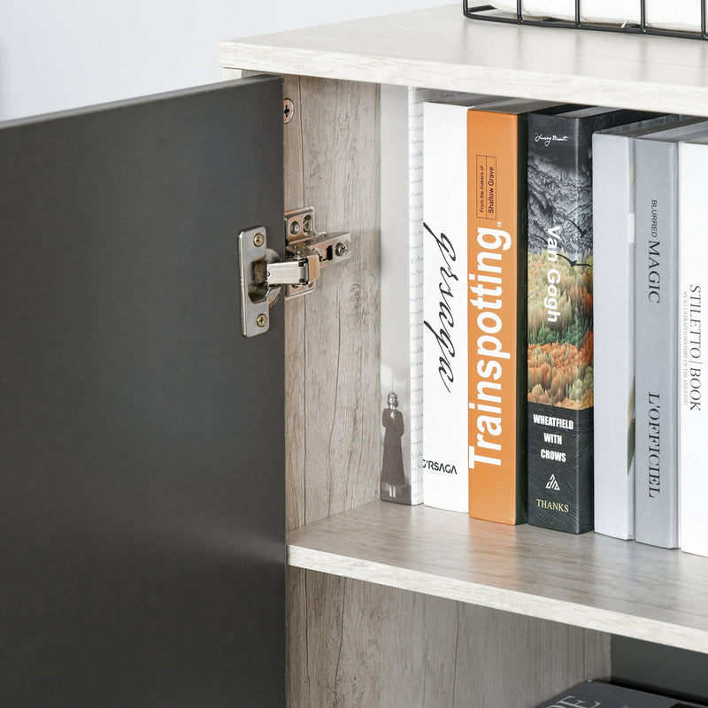 Mobile Libreria 2 Ante e Vano Aperto 80x40x120 cm  Grigio Scuro