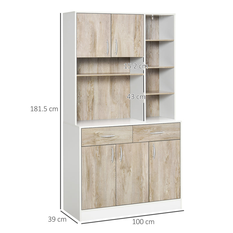 Mobile da Cucina Credenza  con Ante Cassetti e Vani Apeti 100x39x180 cm 