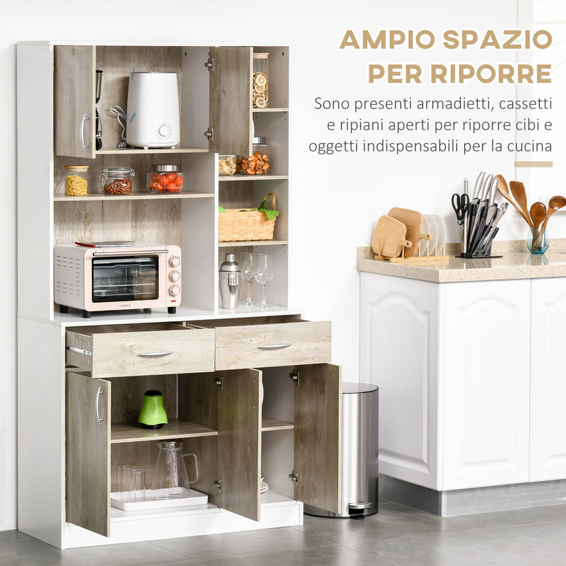 Mobile da Cucina Credenza  con Ante Cassetti e Vani Apeti 100x39x180 cm 