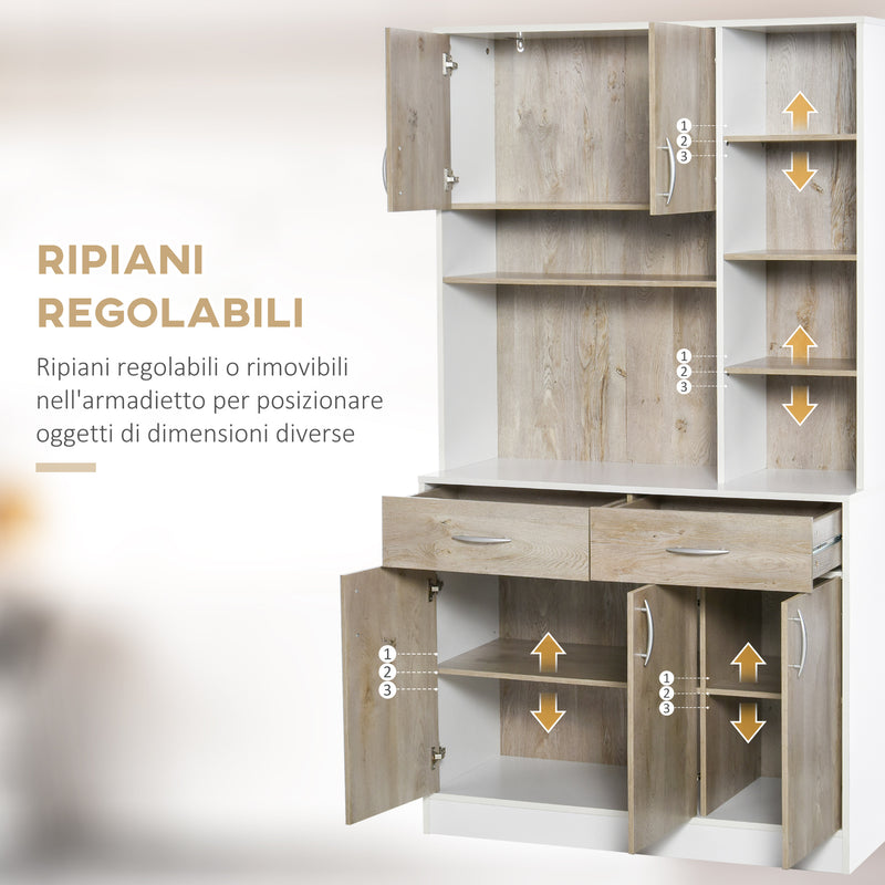 Mobile da Cucina Credenza  con Ante Cassetti e Vani Apeti 100x39x180 cm 