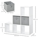 Mobile Libreria 2 Cassetti 6 Ripiani 89,8x30x89,8 cm  Bianco e Grigio