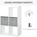 Mobile Libreria 2 Cassetti 6 Ripiani 89,8x30x89,8 cm  Bianco e Grigio