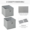 Mobile Libreria 2 Cassetti 6 Ripiani 89,8x30x89,8 cm  Bianco e Grigio