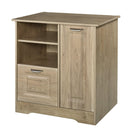 Mobiletto con Schedario e Mensole 72x55x76 cm in MDF  Legno Naturale