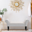 Panca Fondo Letto  102x31x51 cm in Tessuto Flanella  Grigia