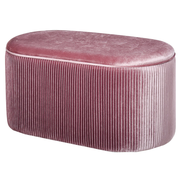 sconto Pouf Sgabello Contenitore 81x40x41 cm in Tessuto Vellutato Rosa