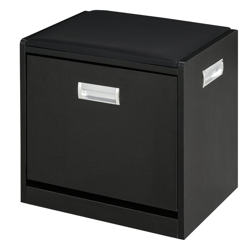 Pouf Sgabello Portascarpe 43x30x44,5 cm in Truciolare  Nero