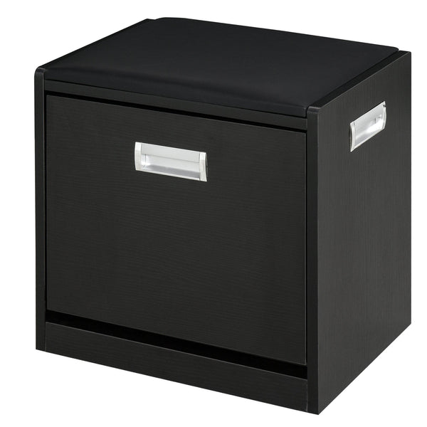 sconto Pouf Sgabello Portascarpe 43x30x44,5 cm in Truciolare Nero