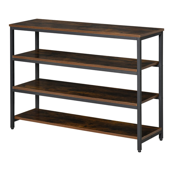 Scaffale 4 Ripiani 100x30x72 cm in Metallo e Legno  Marrone Rustico online