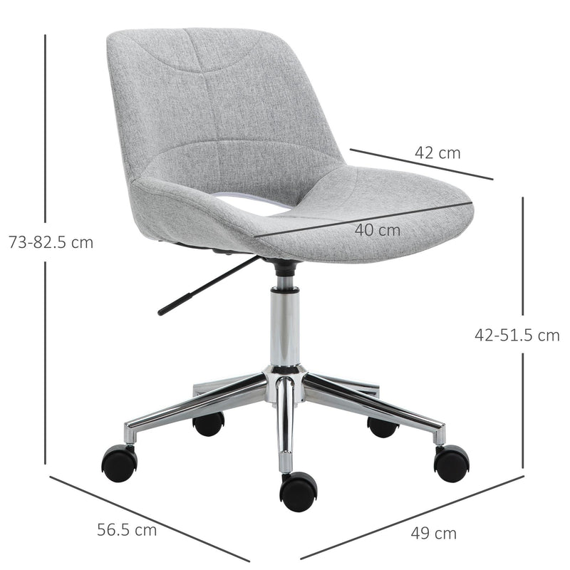 Sedia Poltrona Operativa da Ufficio in Tessuto  Grigio Chiaro