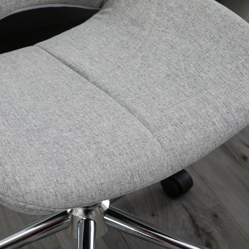 Sedia Poltrona Operativa da Ufficio in Tessuto  Grigio Chiaro