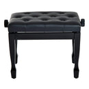 Panca Sgabello Pianoforte con Altezza Regolabile 64x35x45-55 cm in Similpelle e Legno  Nero