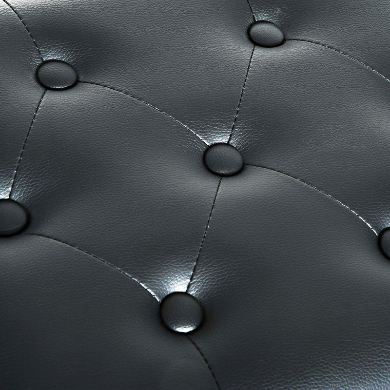 Panca Sgabello Pianoforte con Altezza Regolabile 64x35x45-55 cm in Similpelle e Legno  Nero