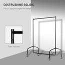 Stender Appendiabiti con Ruote 120x60x150 cm in Ferro  Nero