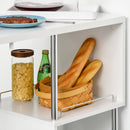 Tavolo Alto da Bar 113x40x105 cm con Mensole e Portabottiglie  Bianco