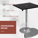 Tavolino Quadrato Altezza Regolabile 60x60x82-103 cm  Nero