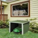 Casetta Box da Giardino in Lamiera per Robot Tagliaerba 86x75x62-51 cm  Verde