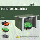Casetta Box da Giardino in Lamiera per Robot Tagliaerba 86x75x62-51 cm  Verde