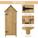 Casetta Box da Giardino in Legno per Deposito Attrezzi 77,5x54,2x179,5 cm 