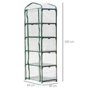 Mini Serra da Giardino 5 Ripiani 69x49x193 cm in Acciaio e PVC  Verde