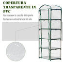 Mini Serra da Giardino 5 Ripiani 69x49x193 cm in Acciaio e PVC  Verde